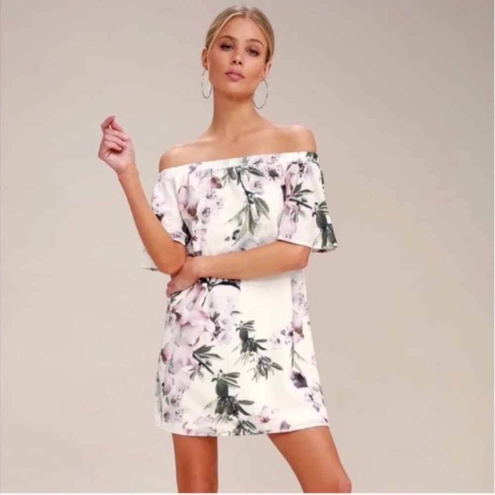 Lulus Dream of You white floral dress